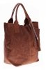 Kožené kabelka shopper bag Genuine Leather hnedá 777